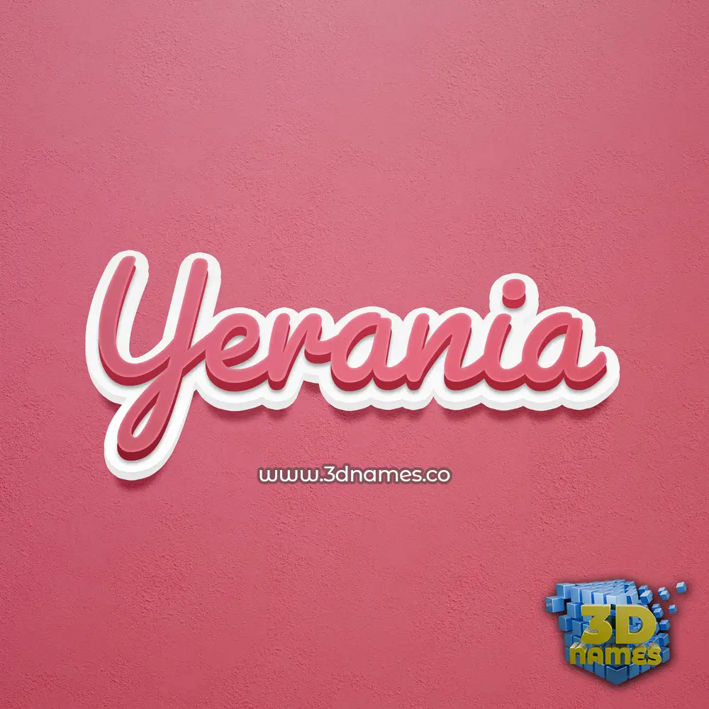yerania in Red Scribble style - 3D name wallpaper