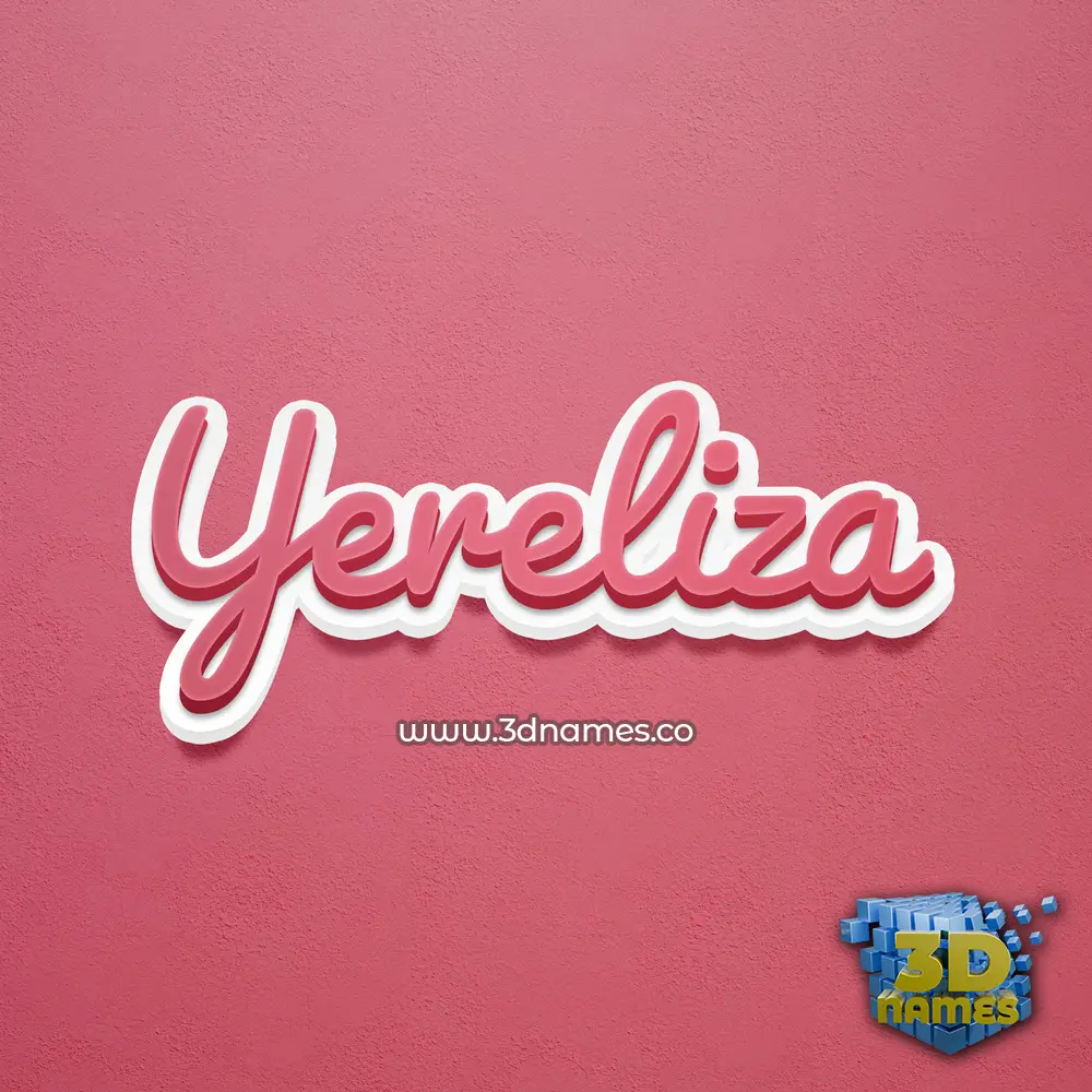 yereliza in Red Scribble style - 3D name wallpaper