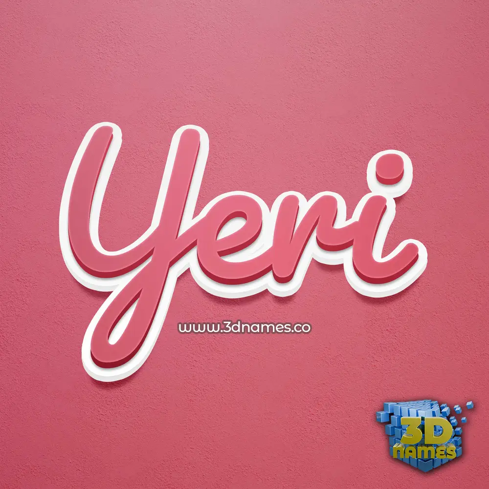 yeri in Red Scribble style - 3D name wallpaper