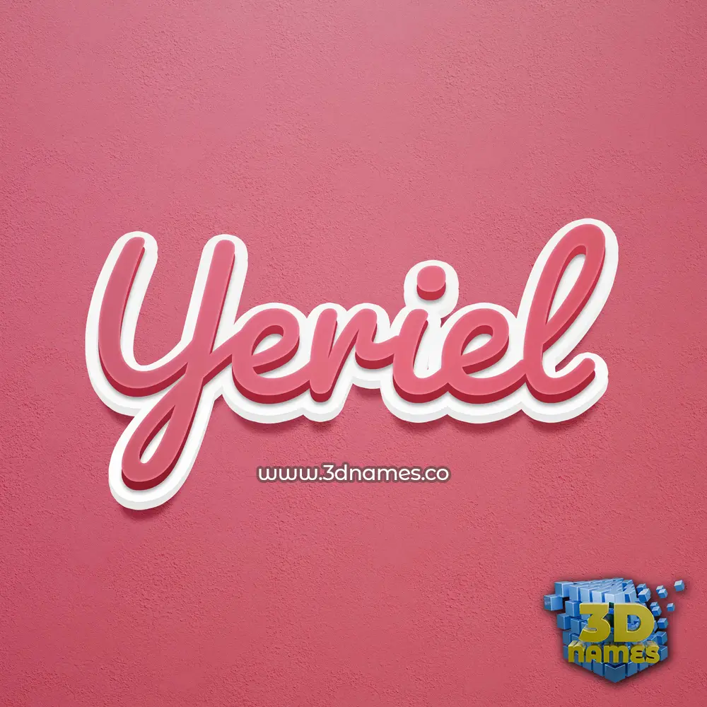 yeriel in Red Scribble style - 3D name wallpaper