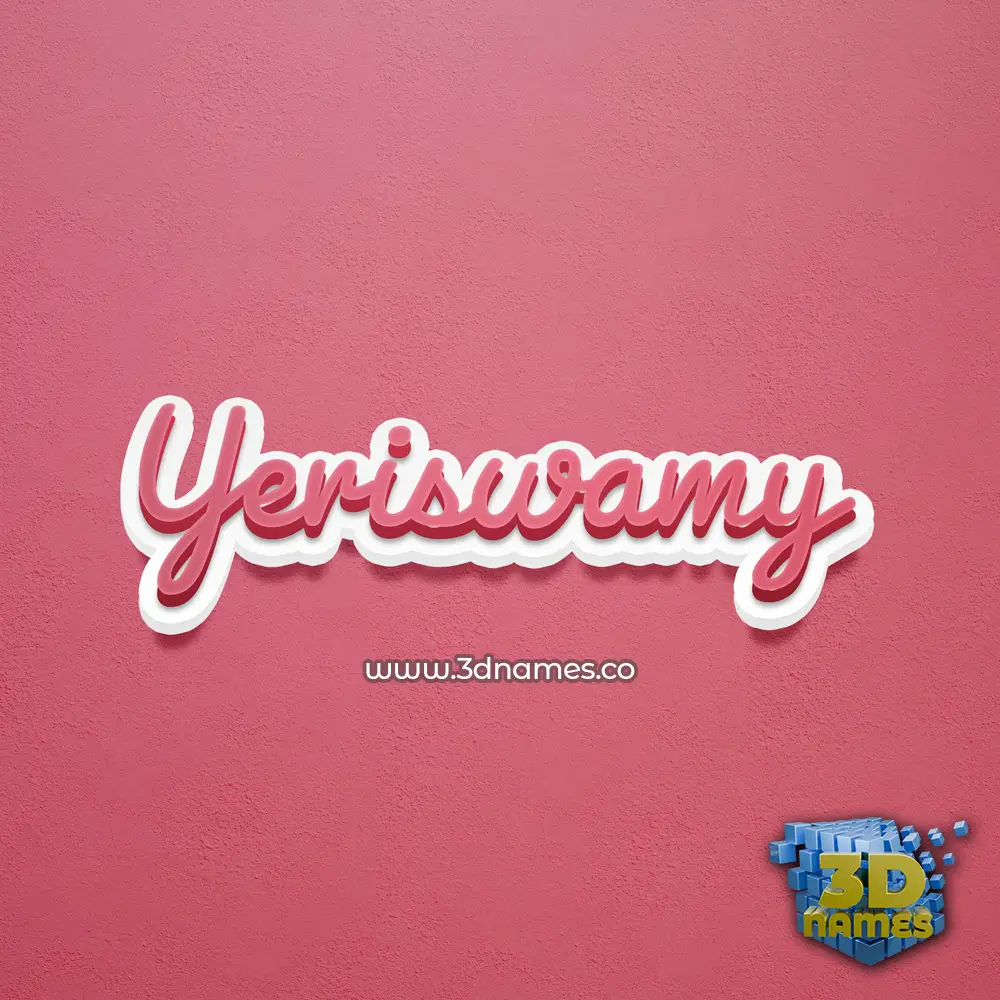 yeriswamy in Red Scribble style - 3D name wallpaper