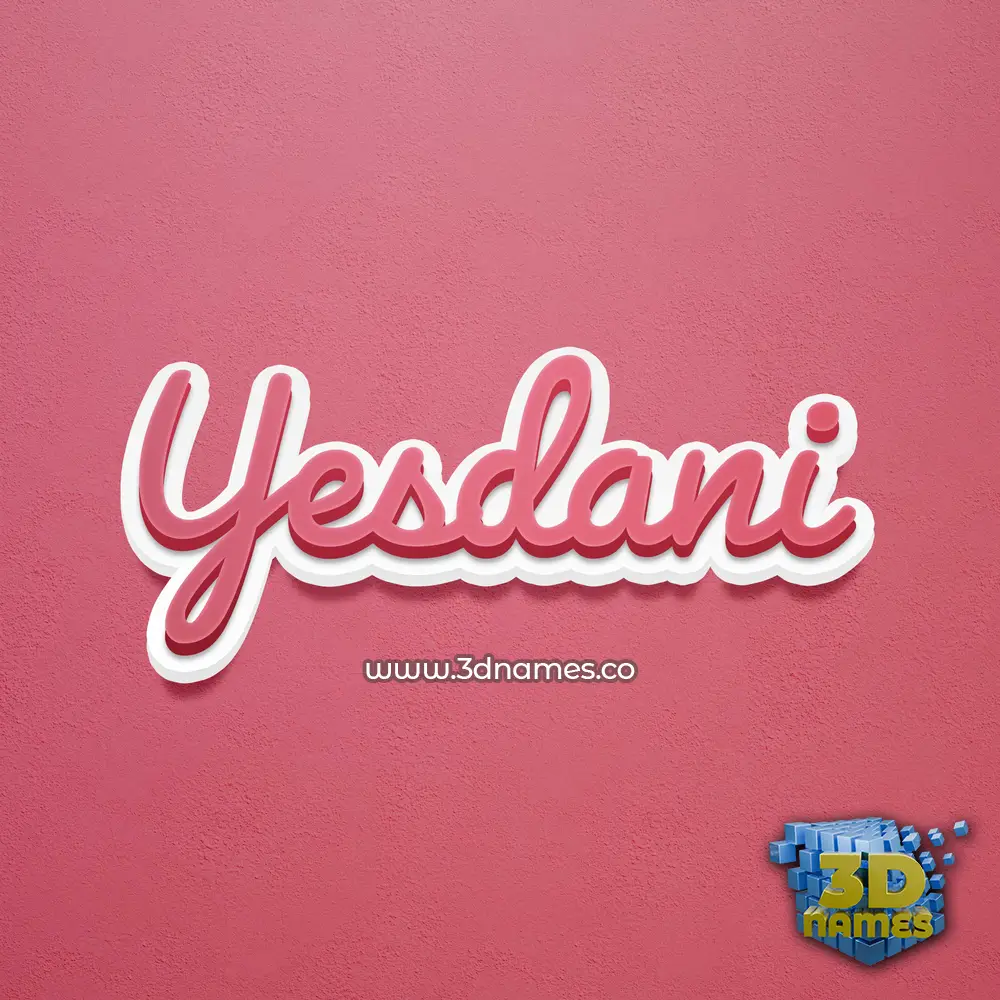yesdani in Red Scribble style - 3D name wallpaper