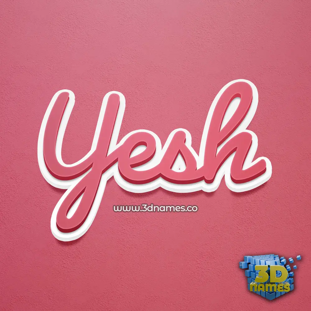 yesh in Red Scribble style - 3D name wallpaper