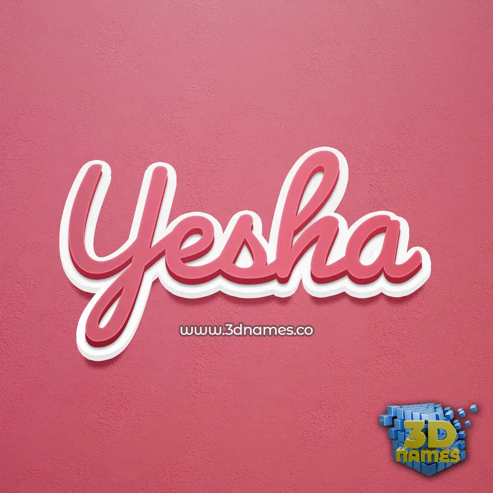 yesha in Red Scribble style - 3D name wallpaper