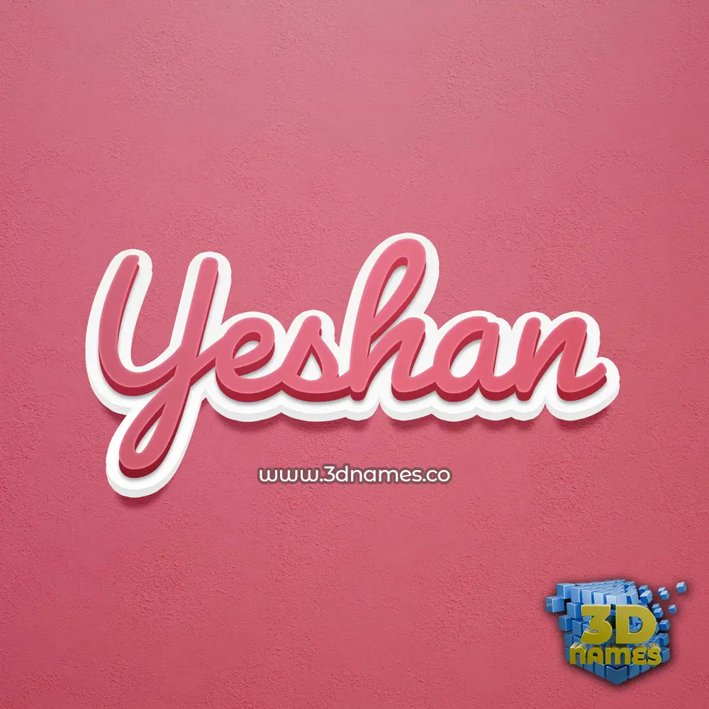 yeshan in Red Scribble style - 3D name wallpaper