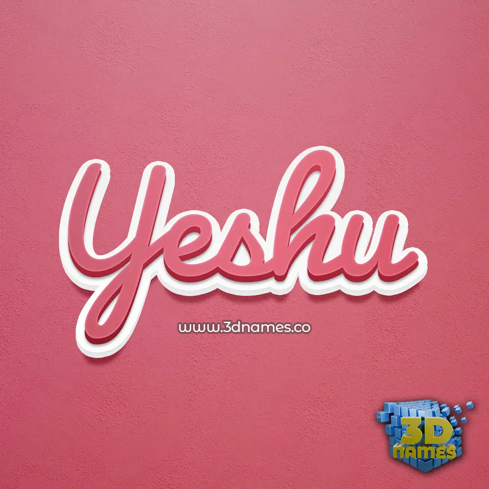 yeshu in Red Scribble style - 3D name wallpaper