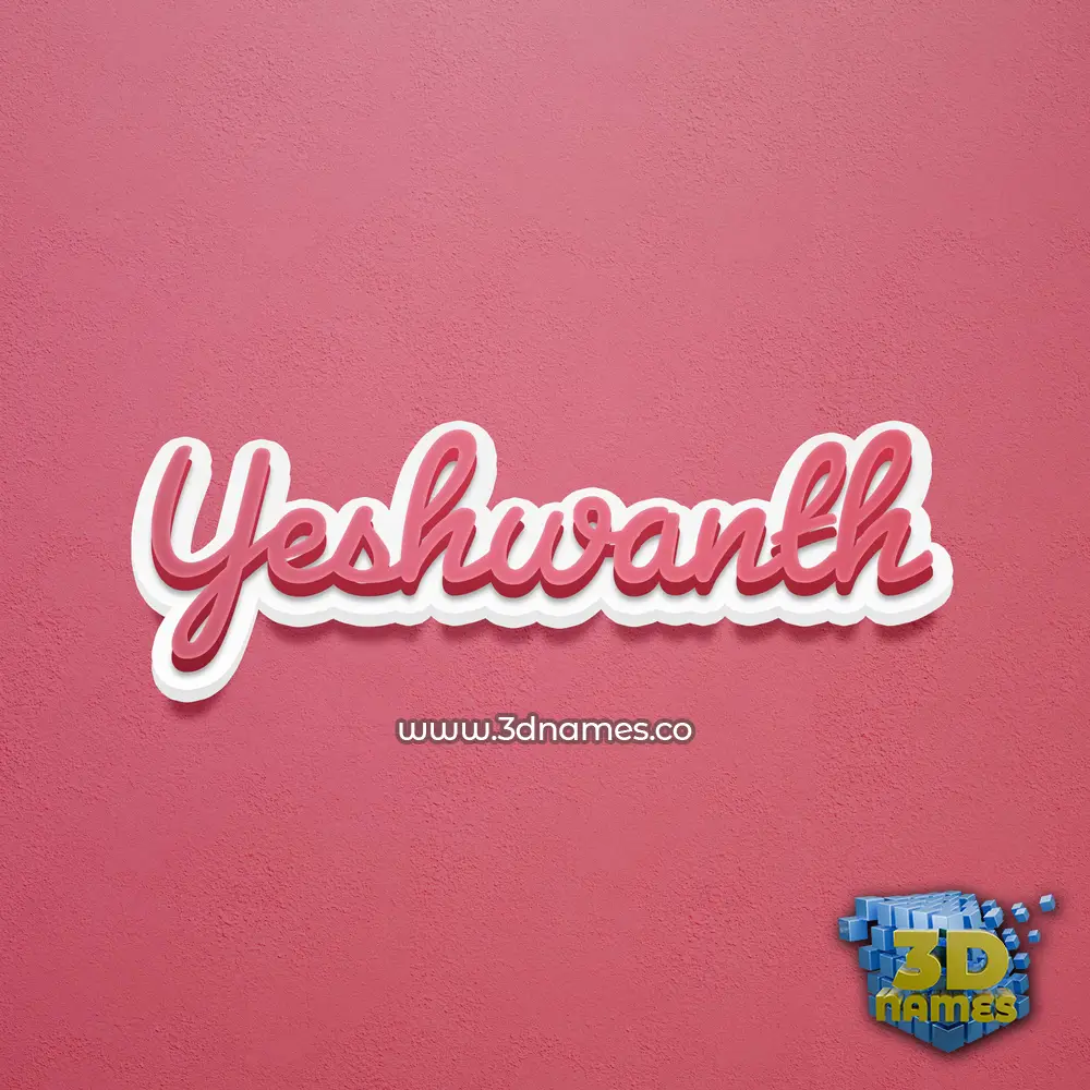 yeshwanth in Red Scribble style - 3D name wallpaper