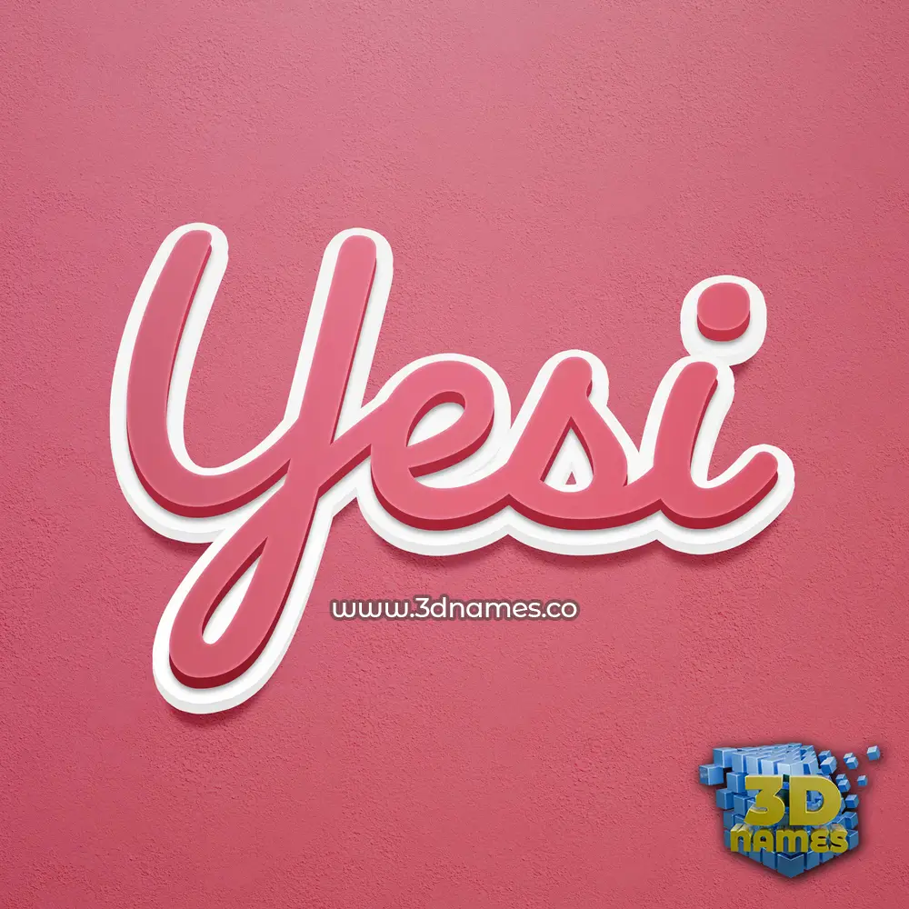 yesi in Red Scribble style - 3D name wallpaper