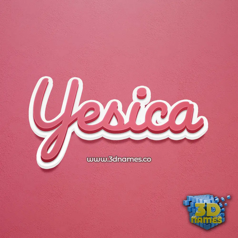 yesica in Red Scribble style - 3D name wallpaper