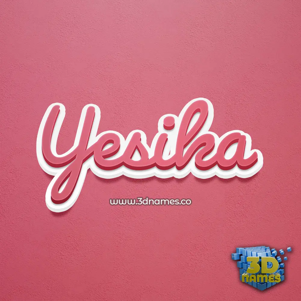 yesika in Red Scribble style - 3D name wallpaper