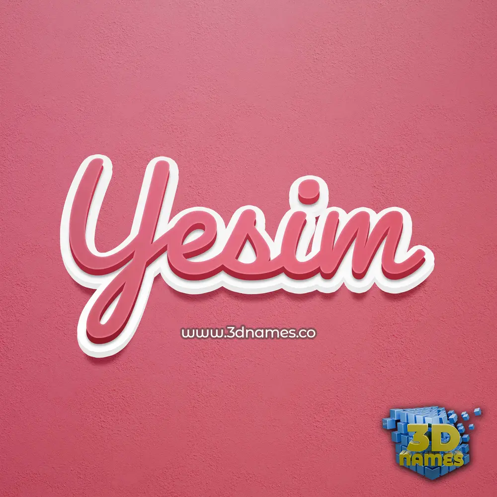 yesim in Red Scribble style - 3D name wallpaper