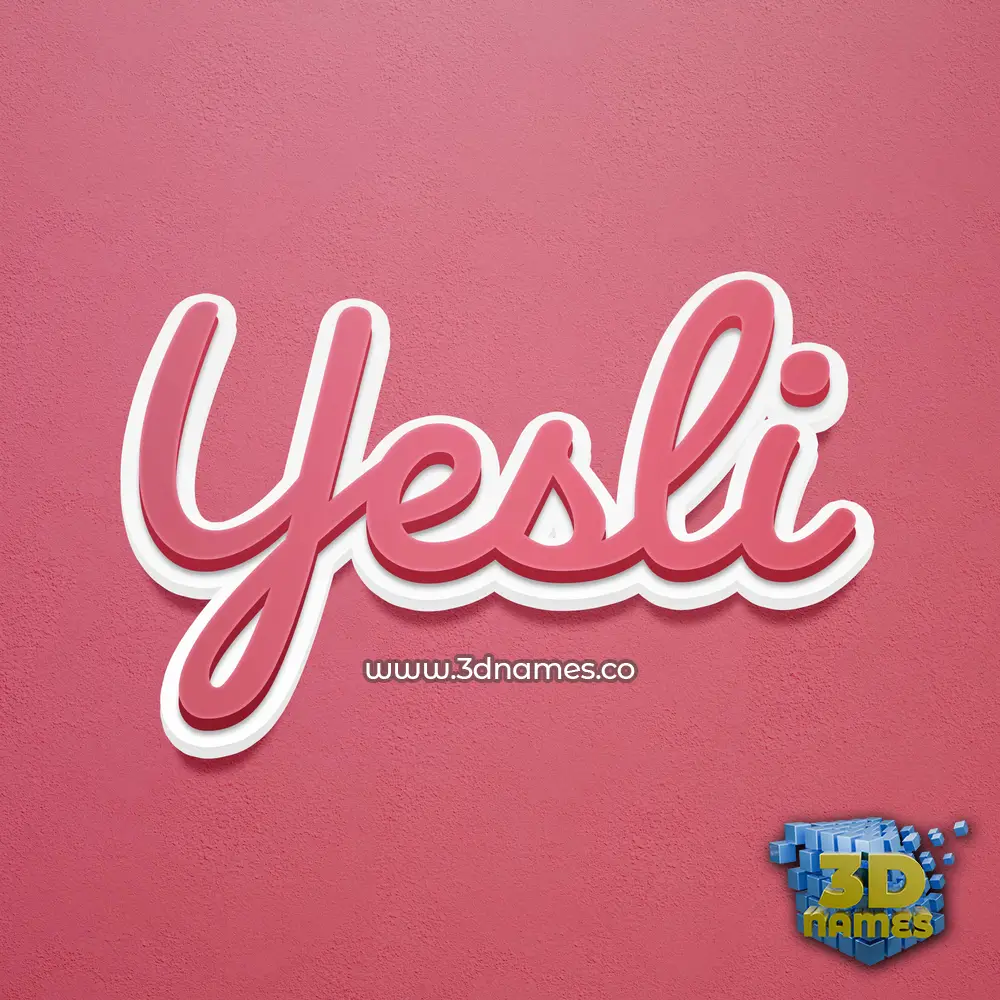 yesli in Red Scribble style - 3D name wallpaper