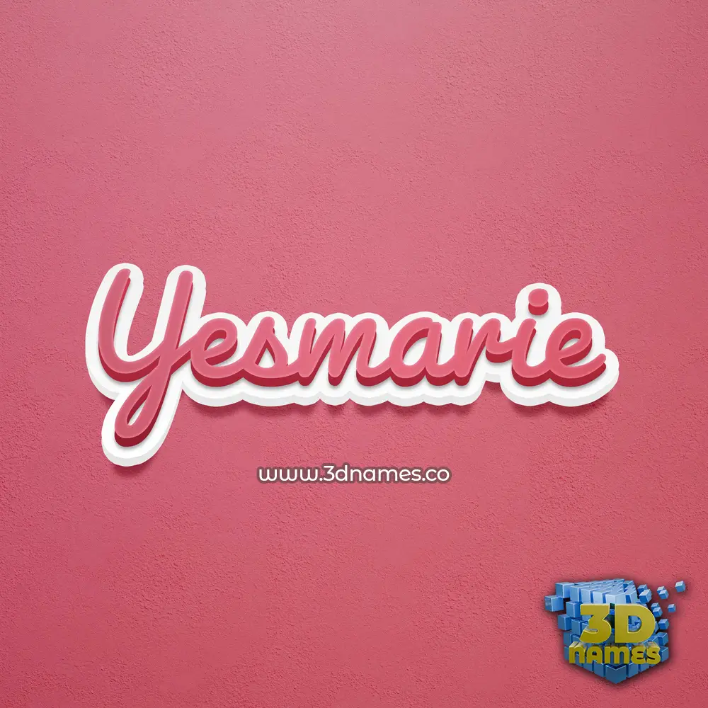 yesmarie in Red Scribble style - 3D name wallpaper