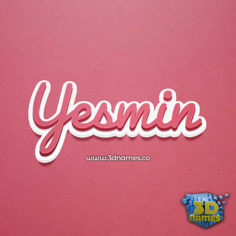 yesmin in Red Scribble style - 3D name wallpaper