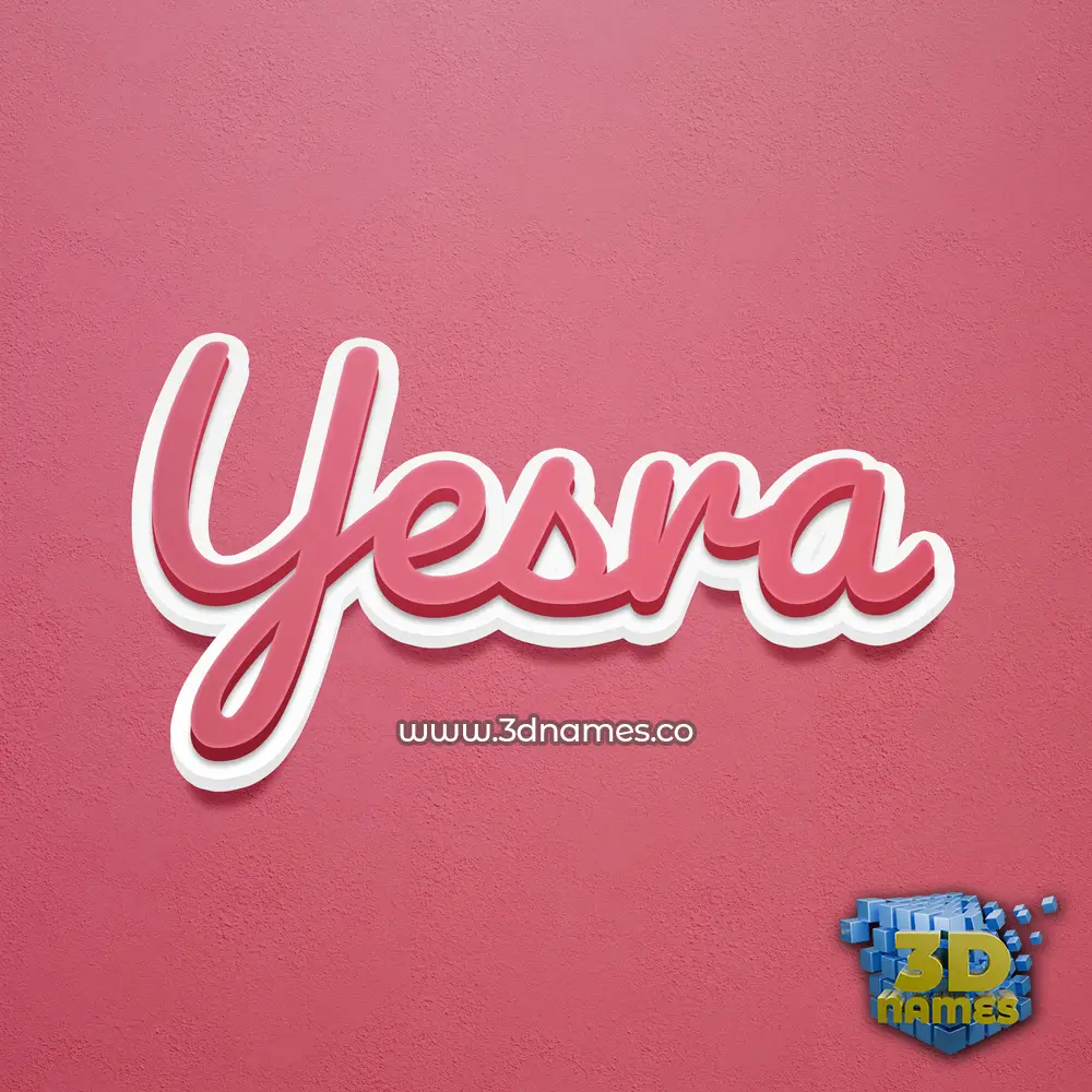 yesra in Red Scribble style - 3D name wallpaper