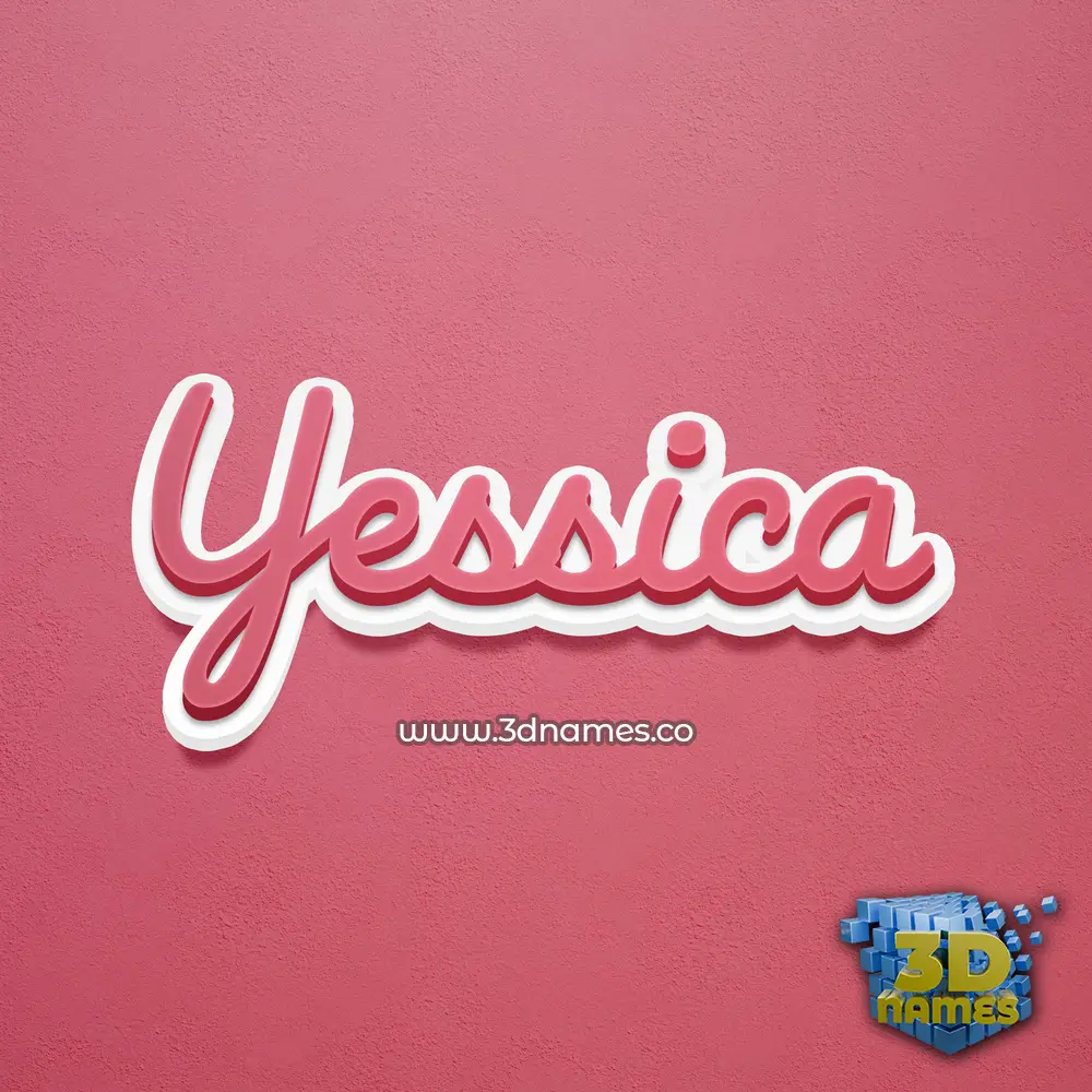 yessica in Red Scribble style - 3D name wallpaper