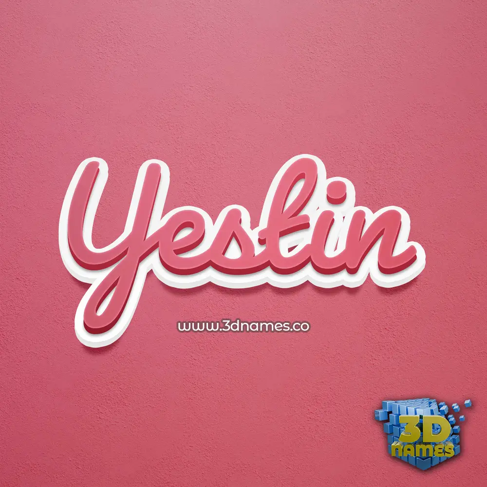 yestin in Red Scribble style - 3D name wallpaper