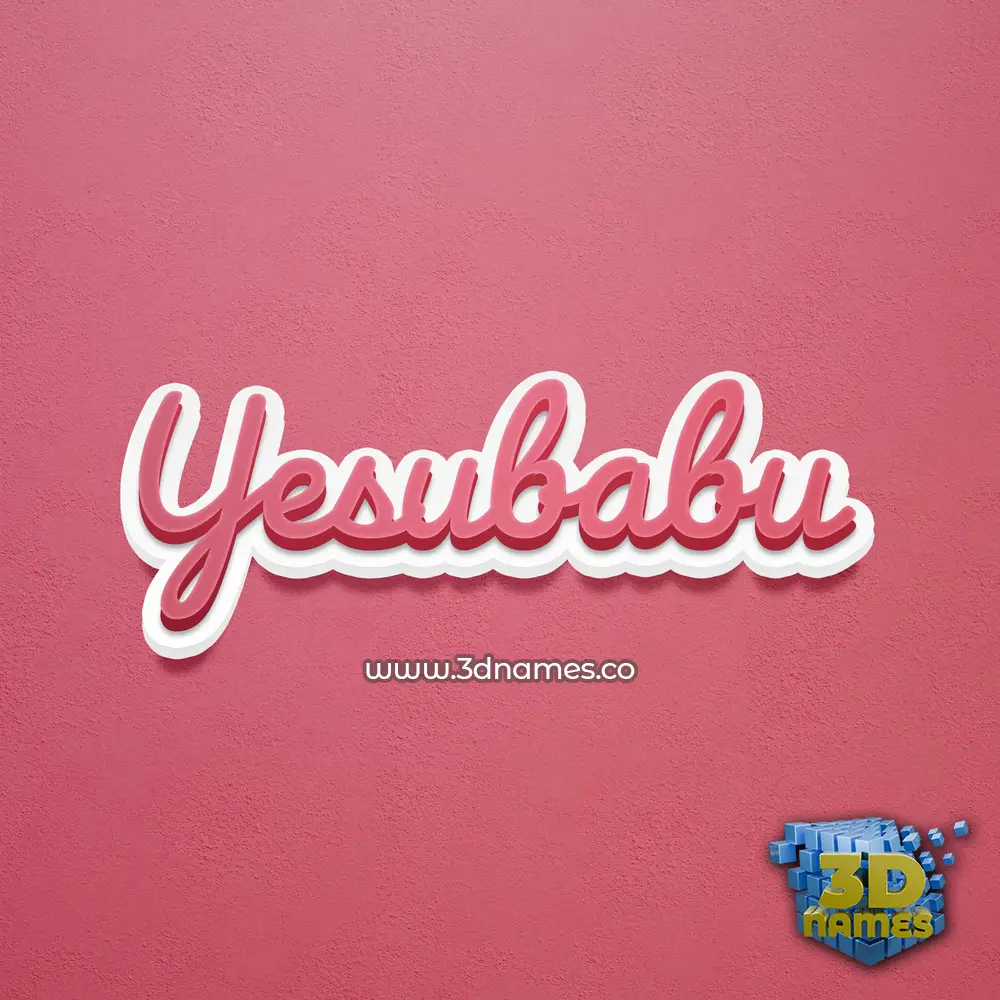 yesubabu in Red Scribble style - 3D name wallpaper