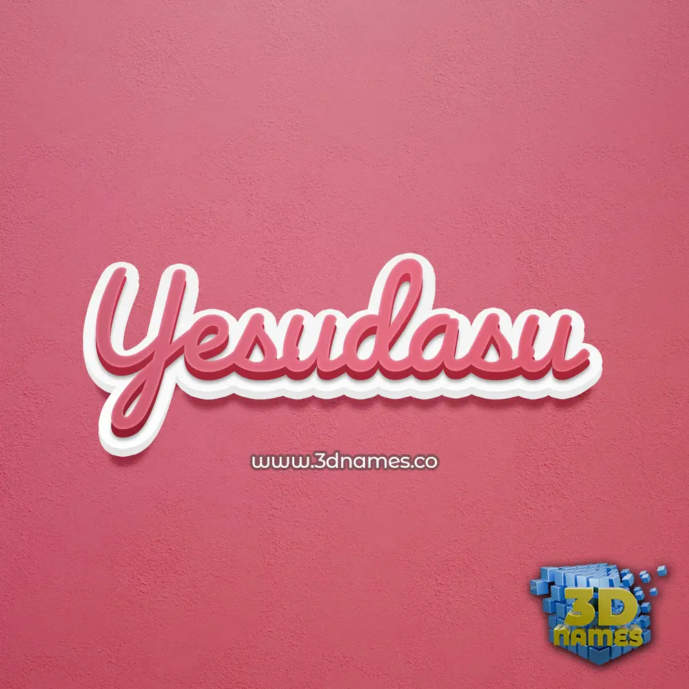 yesudasu in Red Scribble style - 3D name wallpaper
