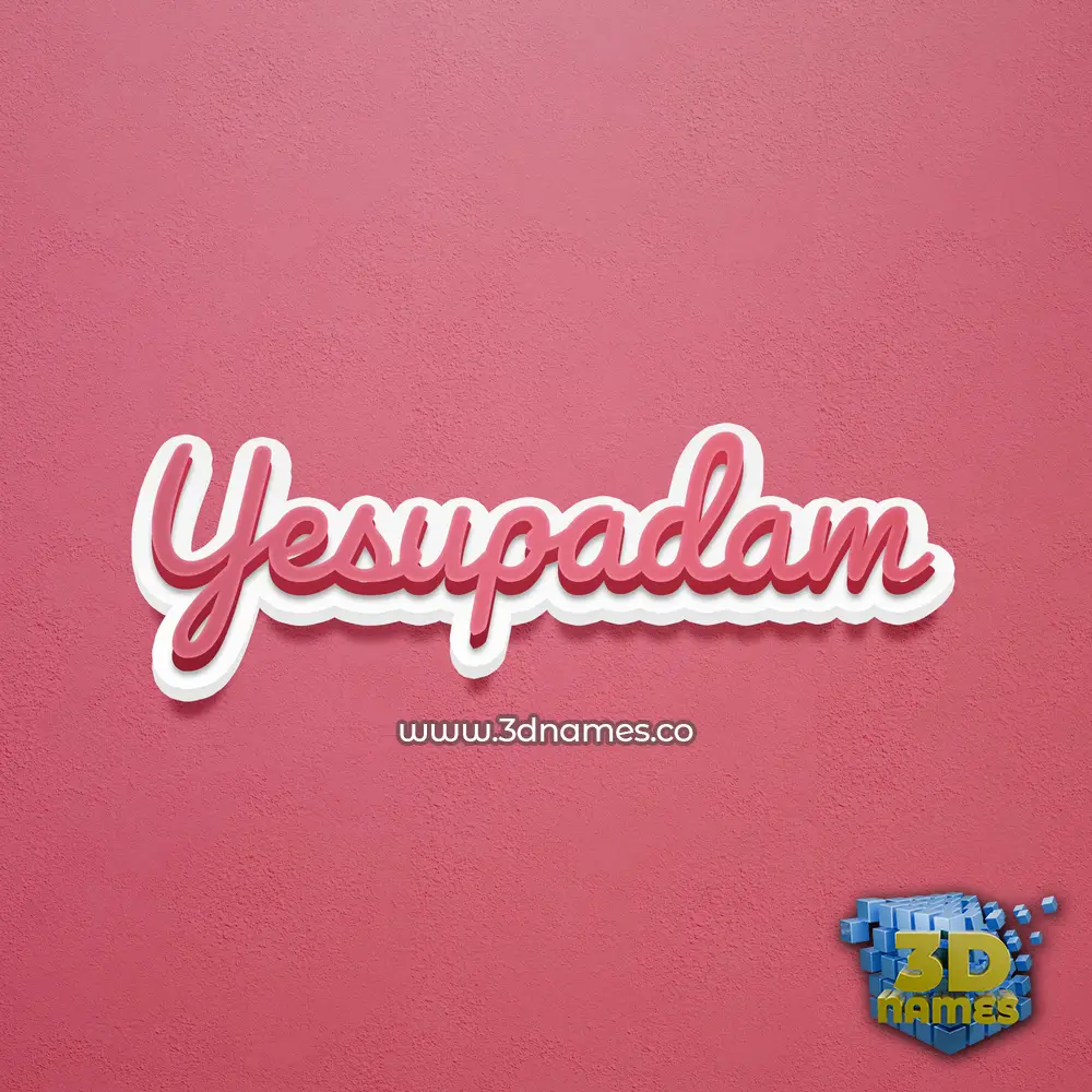 yesupadam in Red Scribble style - 3D name wallpaper