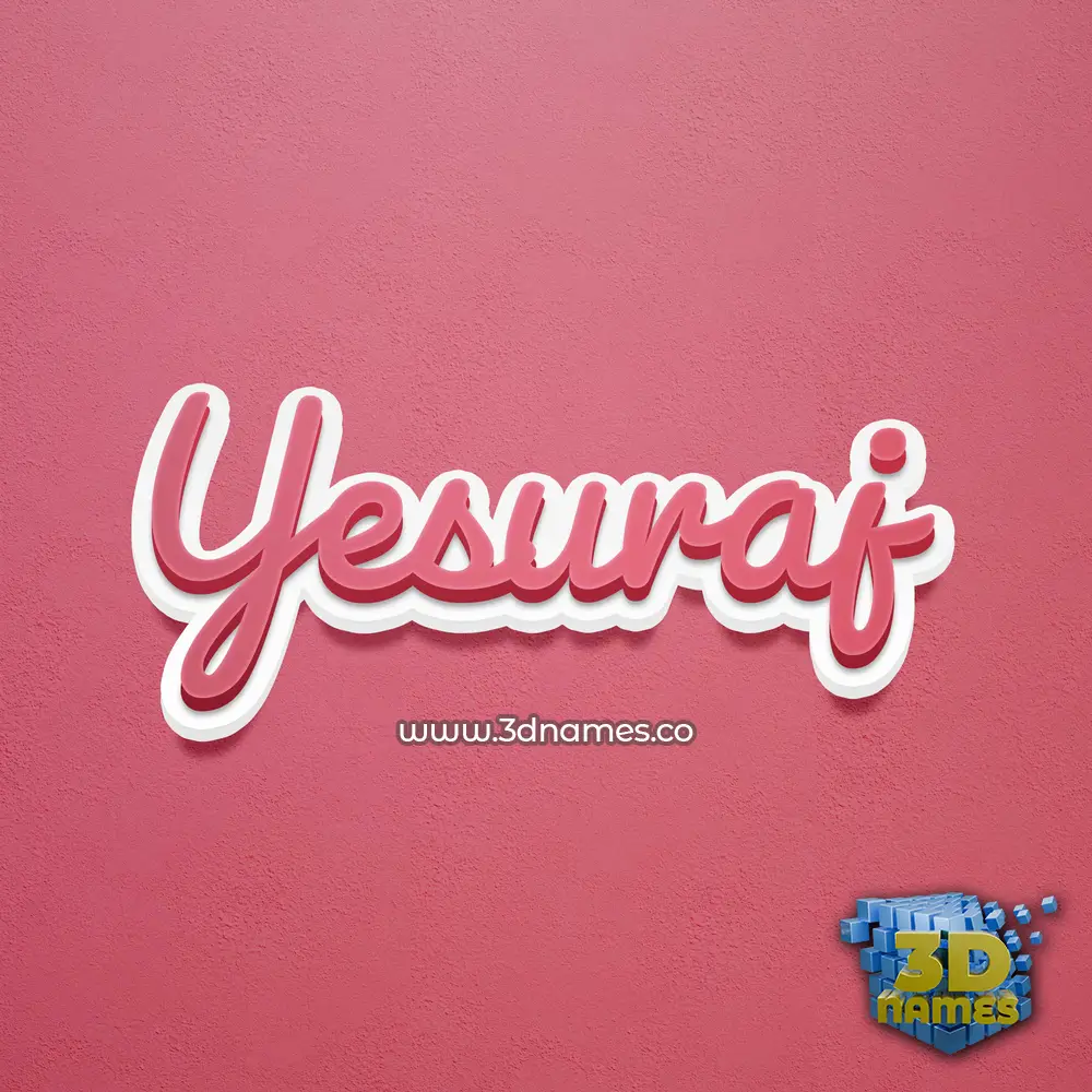 yesuraj in Red Scribble style - 3D name wallpaper