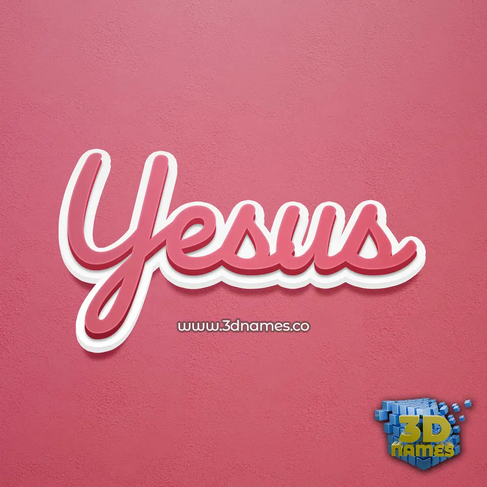 yesus in Red Scribble style - 3D name wallpaper