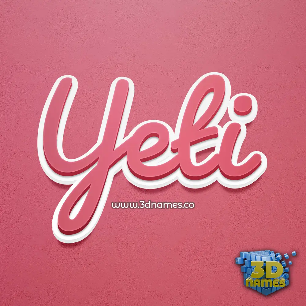 yeti in Red Scribble style - 3D name wallpaper