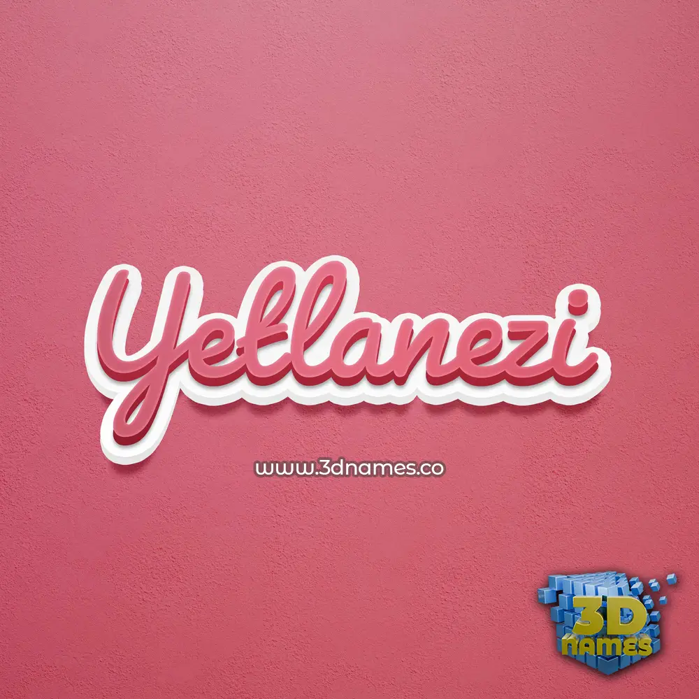 yetlanezi in Red Scribble style - 3D name wallpaper