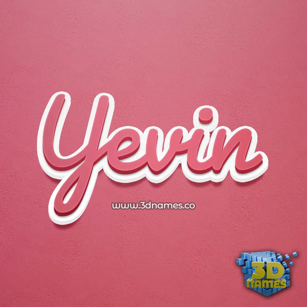 yevin in Red Scribble style - 3D name wallpaper
