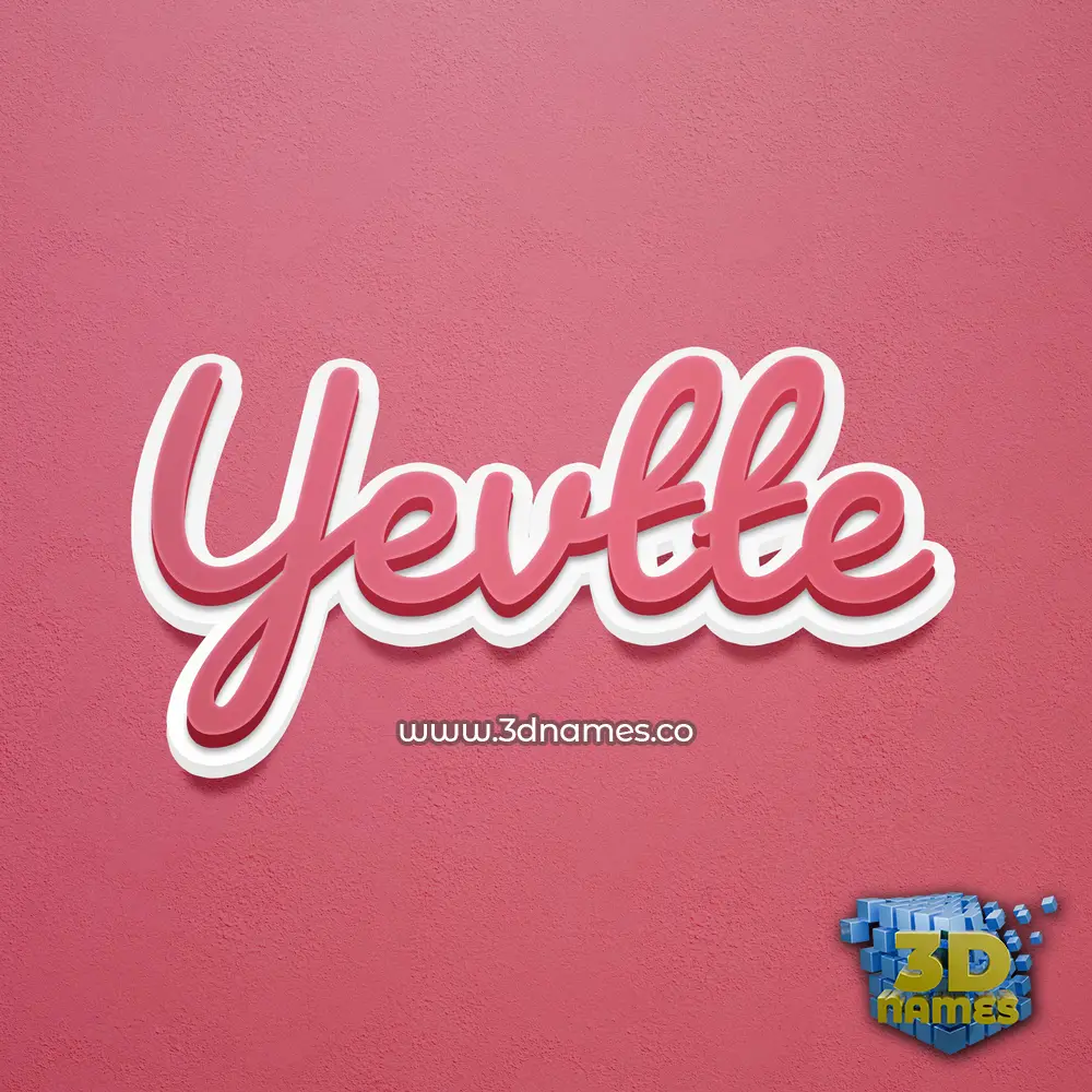 yevtte in Red Scribble style - 3D name wallpaper