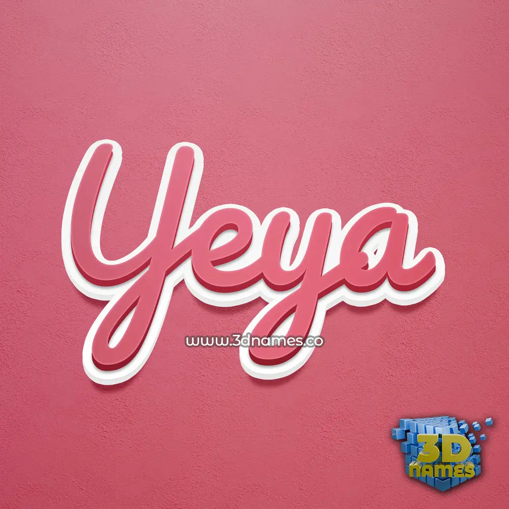 yeya in Red Scribble style - 3D name wallpaper
