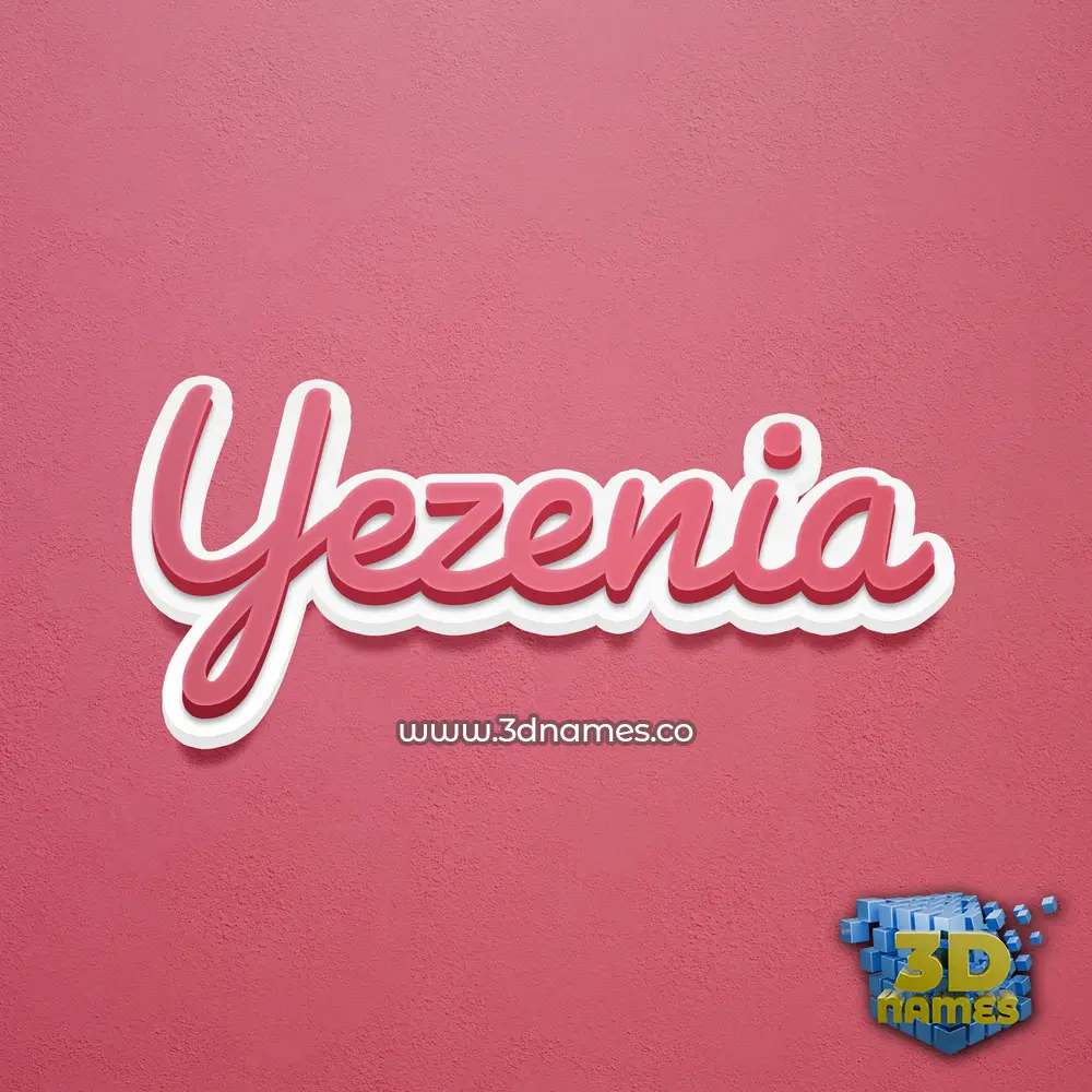 yezenia in Red Scribble style - 3D name wallpaper