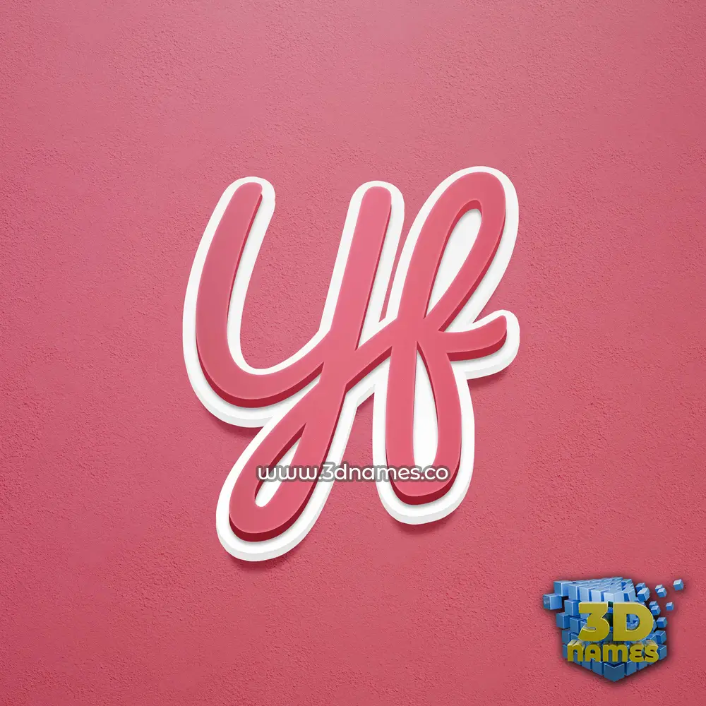 yf in Red Scribble style - 3D name wallpaper
