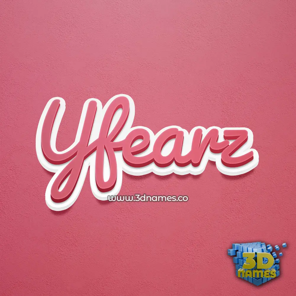yfearz in Red Scribble style - 3D name wallpaper