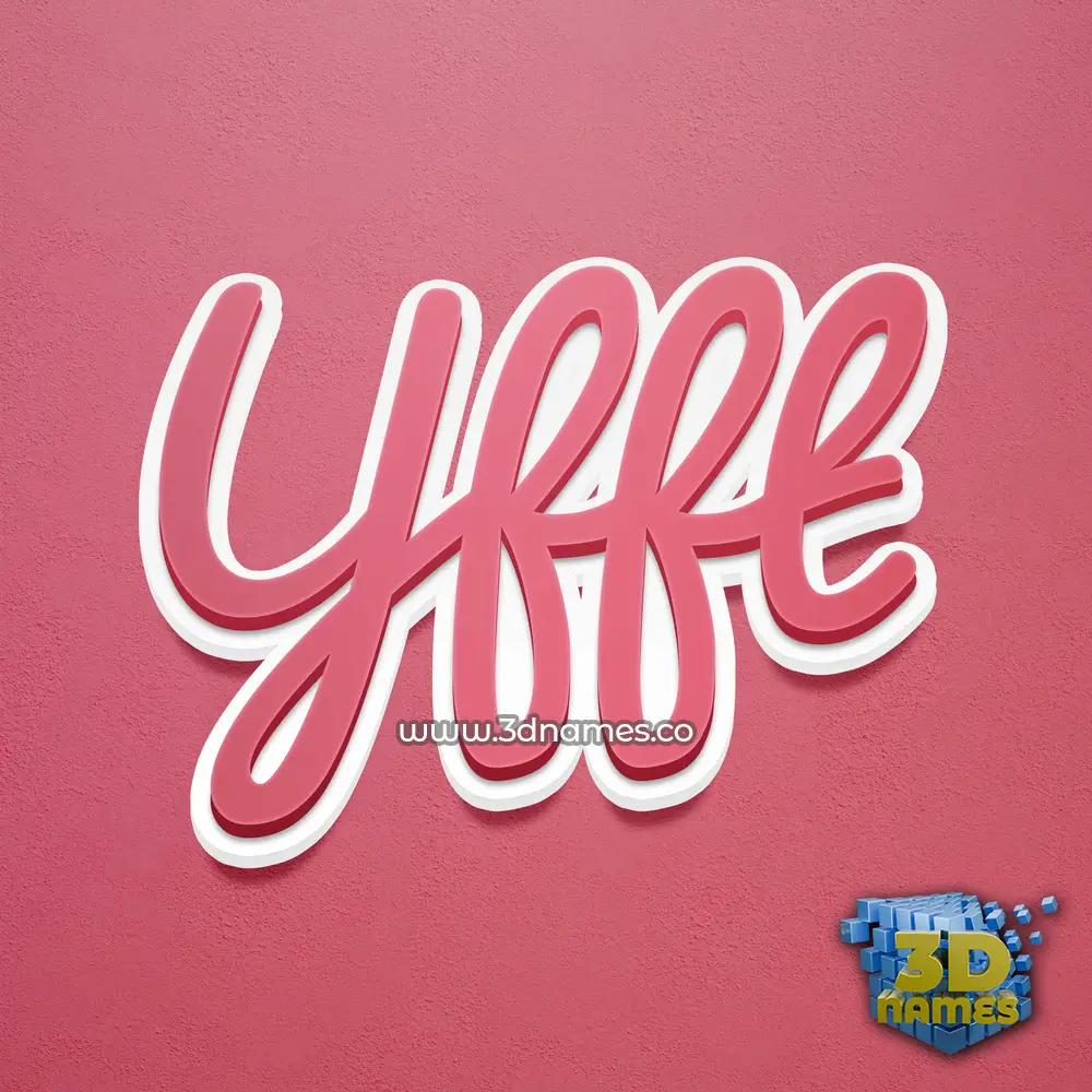 yfft in Red Scribble style - 3D name wallpaper