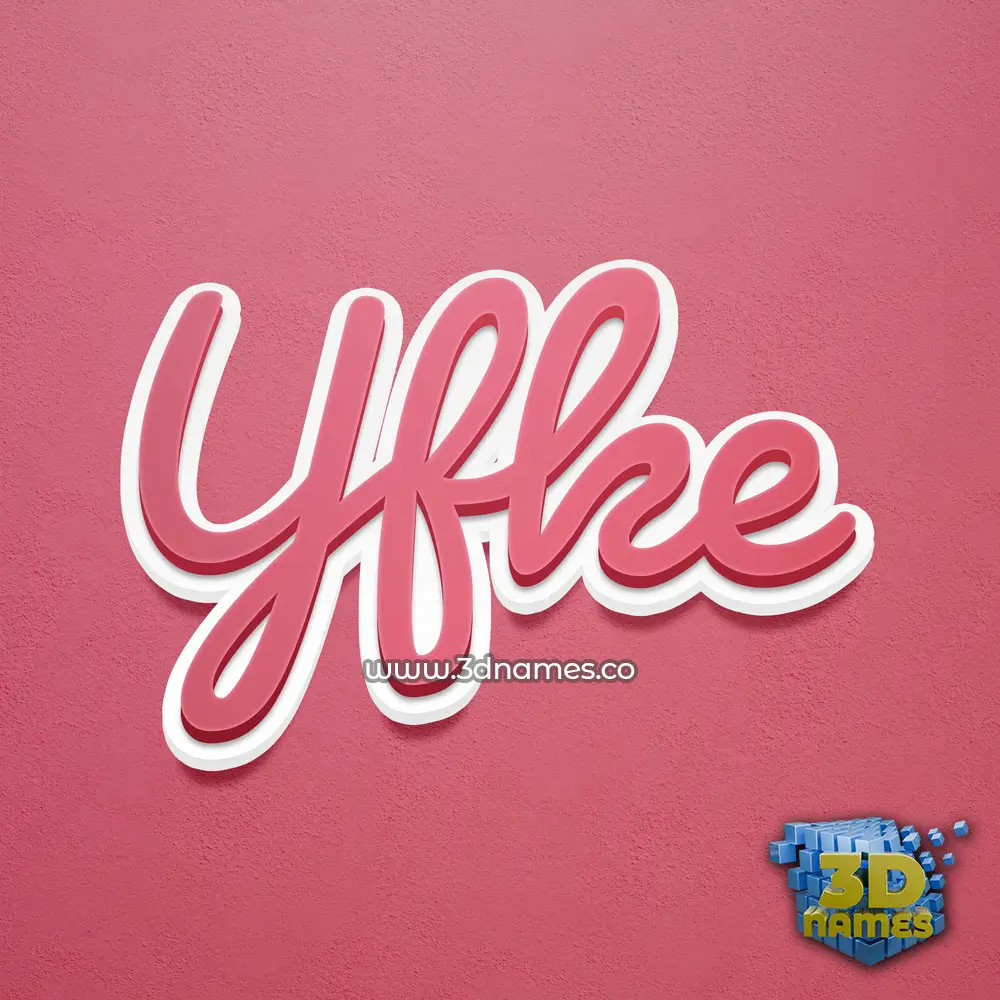 yfke in Red Scribble style - 3D name wallpaper