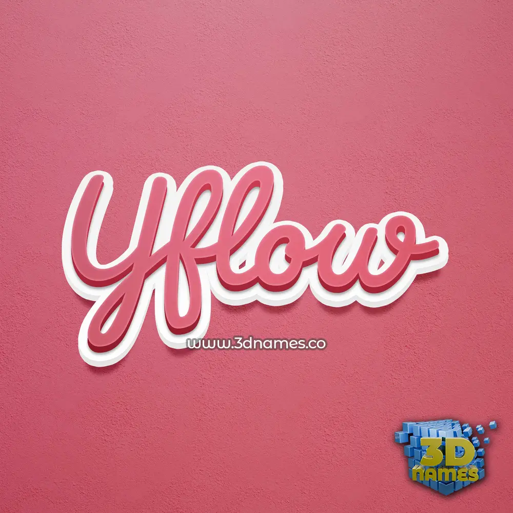 yflow in Red Scribble style - 3D name wallpaper