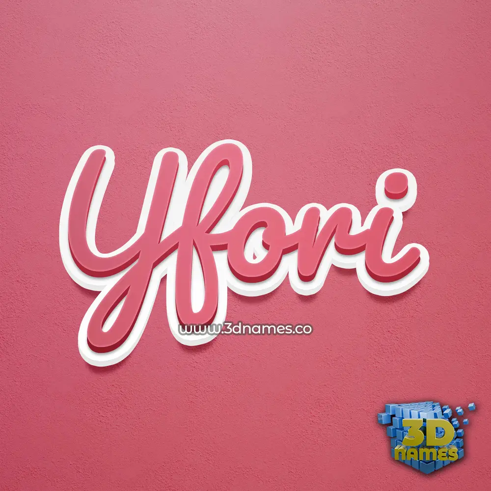 yfori in Red Scribble style - 3D name wallpaper