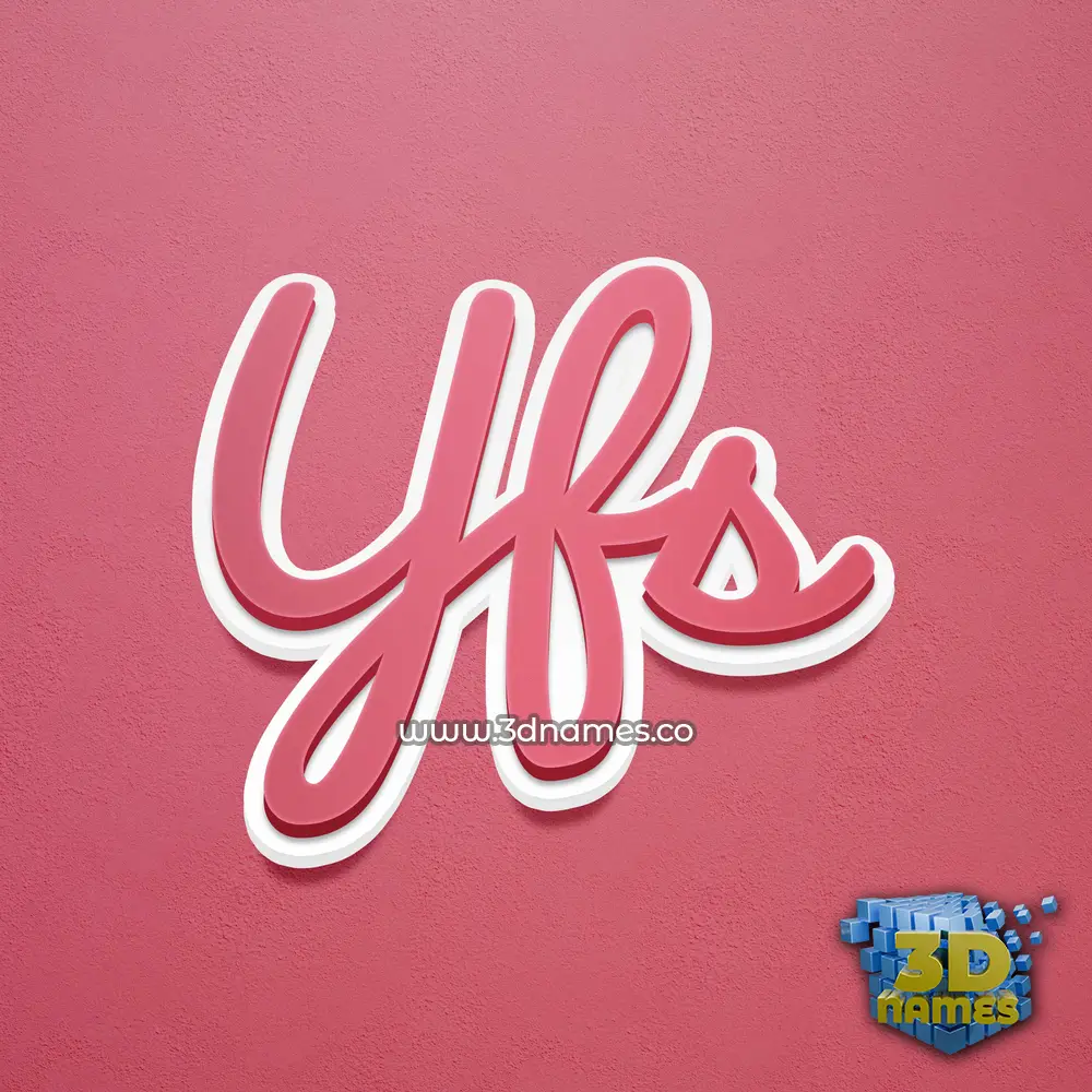 yfs in Red Scribble style - 3D name wallpaper