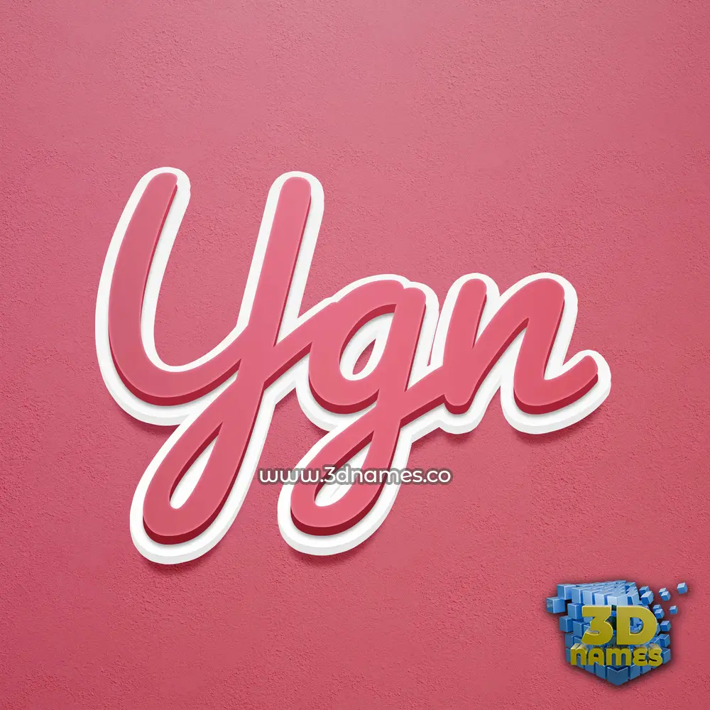 ygn in Red Scribble style - 3D name wallpaper