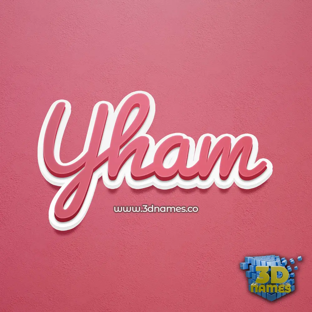 yham in Red Scribble style - 3D name wallpaper