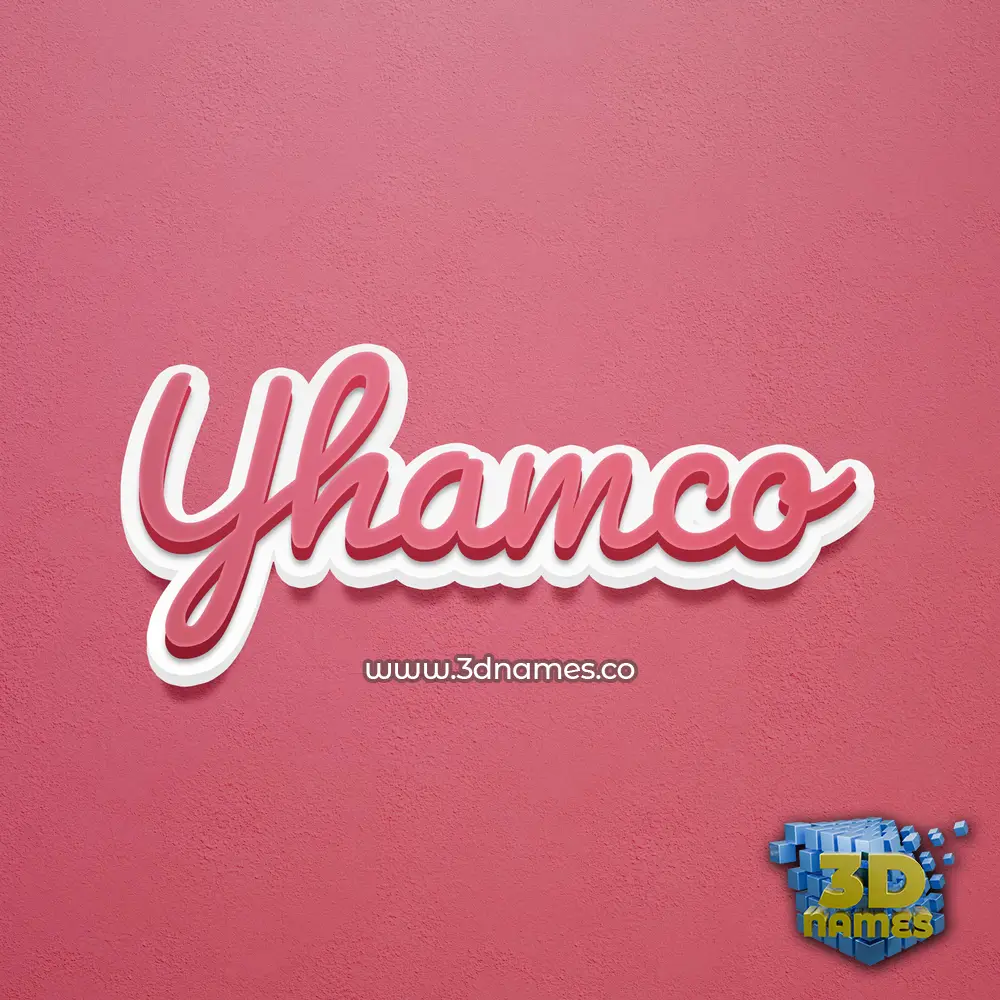 yhamco in Red Scribble style - 3D name wallpaper