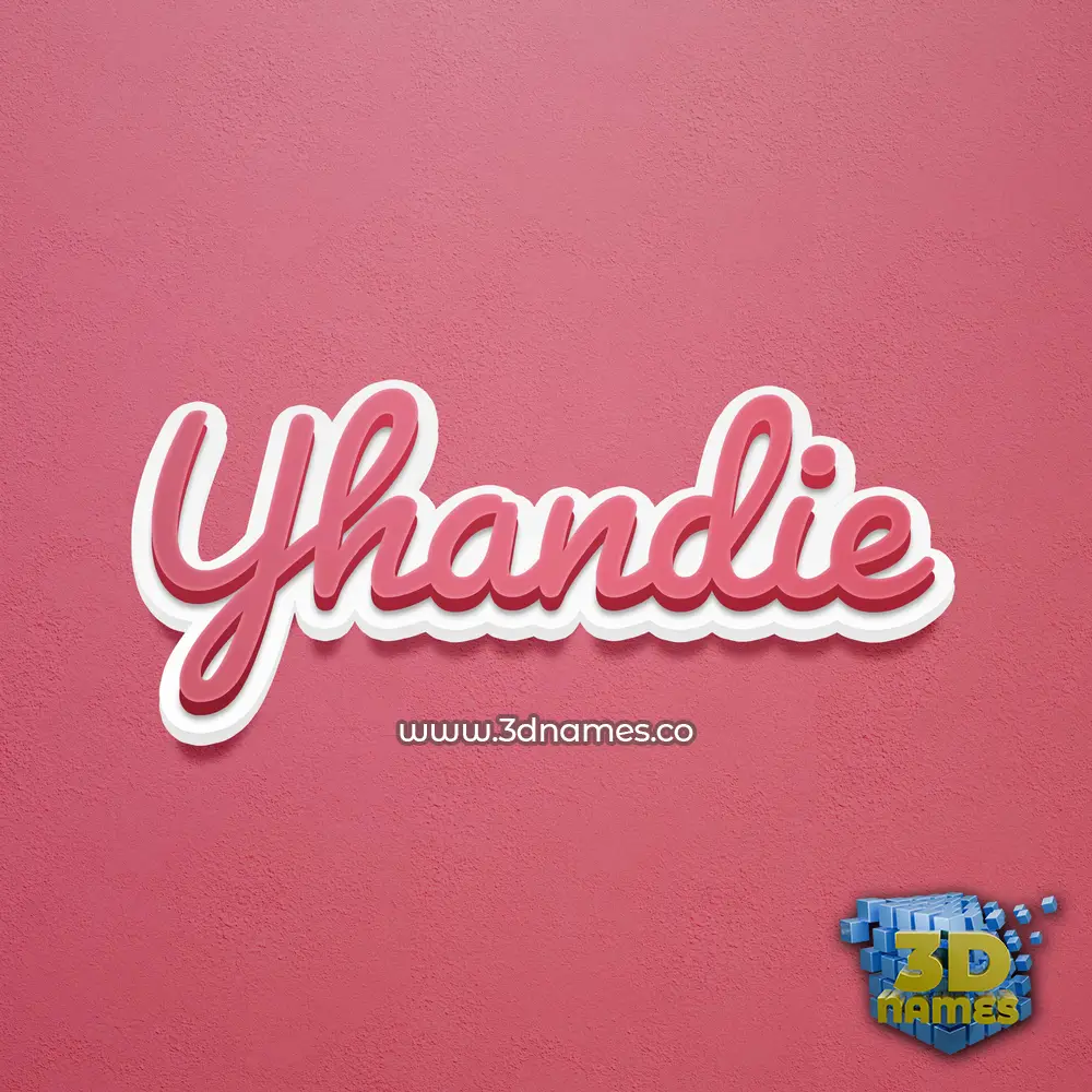yhandie in Red Scribble style - 3D name wallpaper