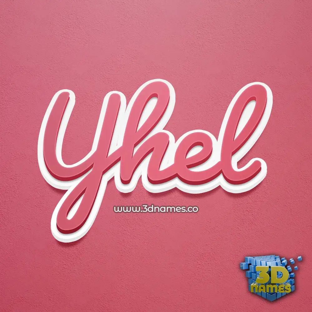 yhel in Red Scribble style - 3D name wallpaper