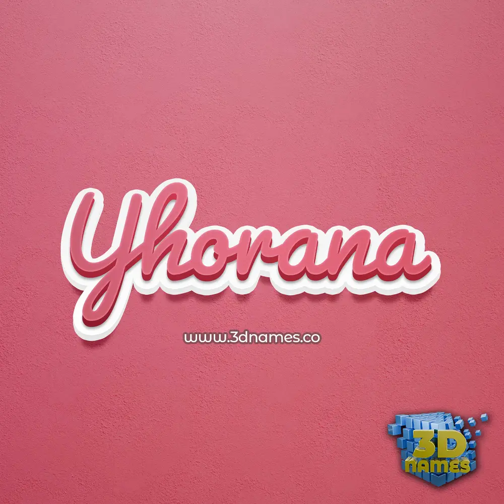yhorana in Red Scribble style - 3D name wallpaper