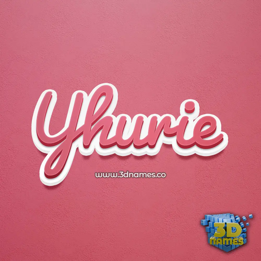 yhurie in Red Scribble style - 3D name wallpaper