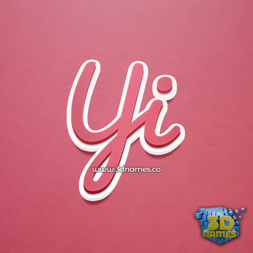 yi in Red Scribble style - 3D name wallpaper