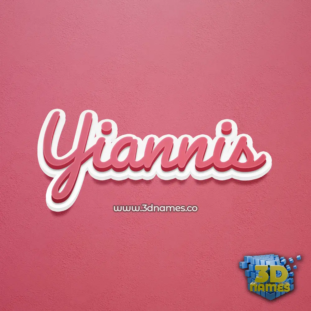 yiannis in Red Scribble style - 3D name wallpaper