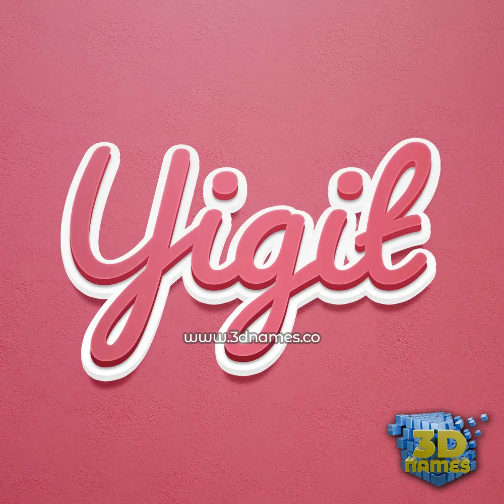 yigit in Red Scribble style - 3D name wallpaper