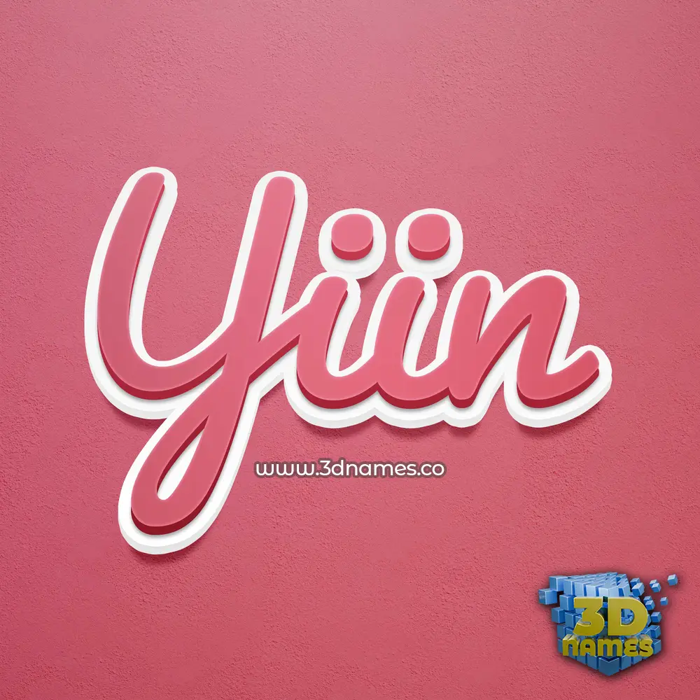 yiin in Red Scribble style - 3D name wallpaper